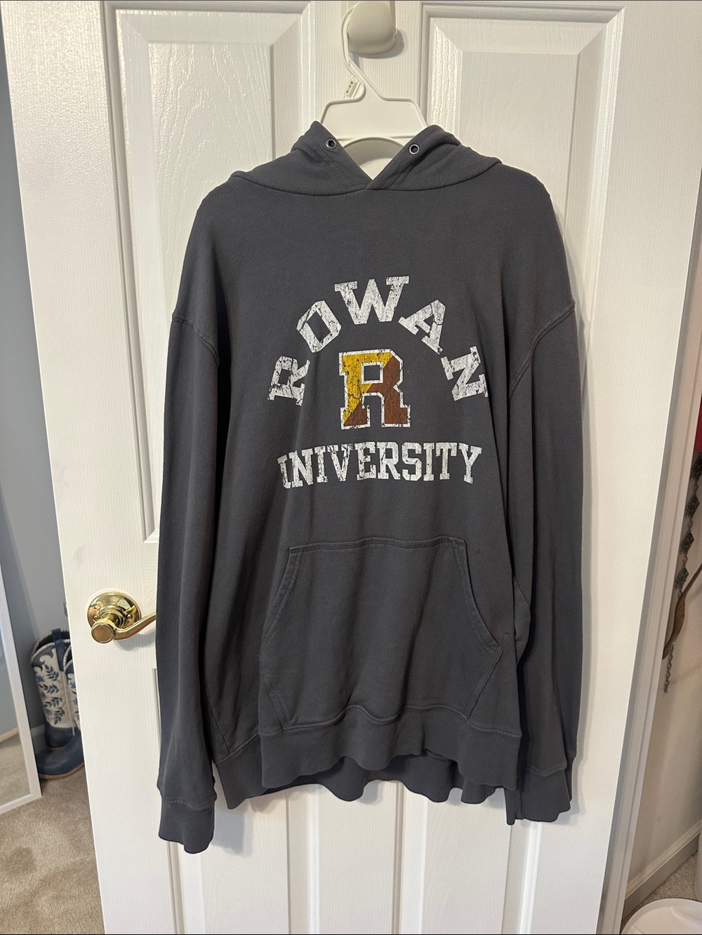 Rowan University Dark Gray Pullover Hoodie Sweatshirt